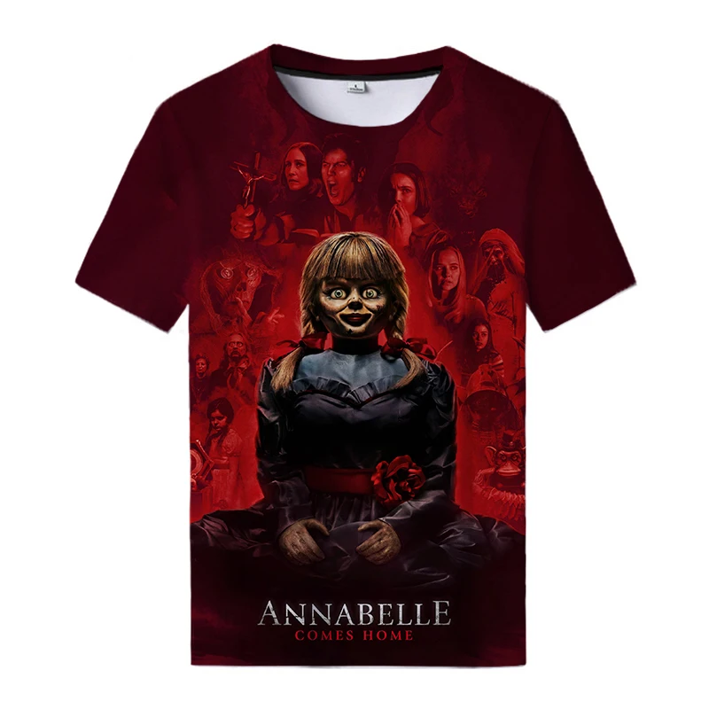 Horror Movie Annabelle 3D Printing T-shirt T-shirt Cool Men Women 2021 New Fashion Hip Hop T-shirt Casual Oversized T-shirt