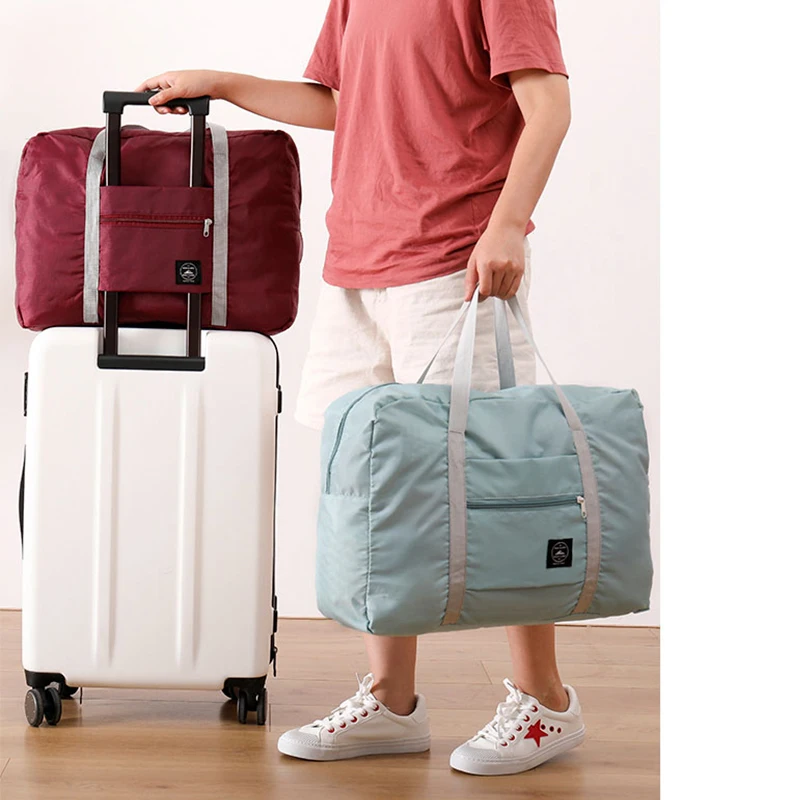 2er Pack faltbare Reisetasche für Flug gesellschaften Handgepäck Weekender über Nacht Krankenhaus Einkaufstasche Fitness-Reisetasche Frauen Männer