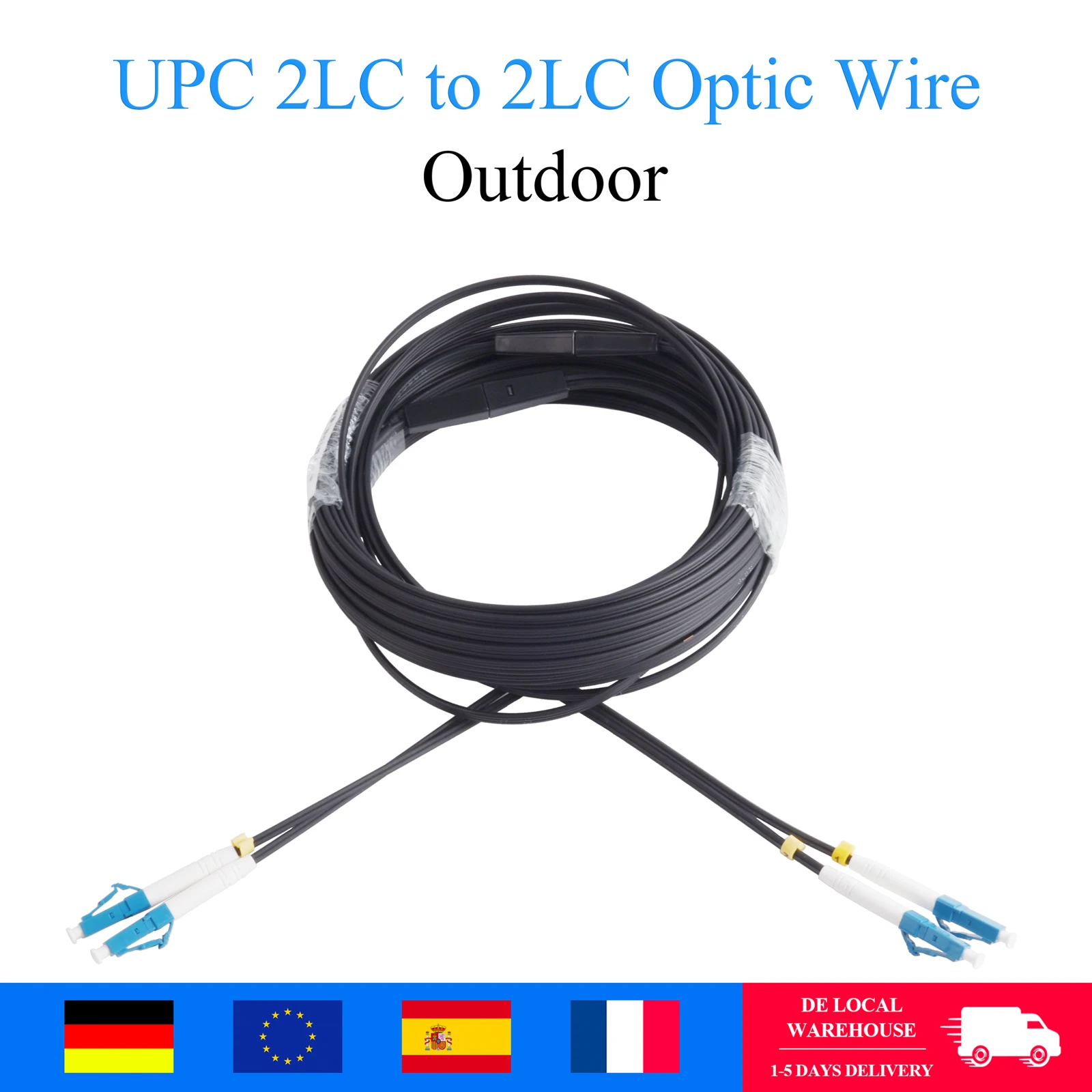 US 30M Single-mode 2-core Outdoor UPC 2 LC to 2 LC Fiber Optic Wire /80M Single-mode 4-core UPC 4LC-4LC Indoor Patch Cord