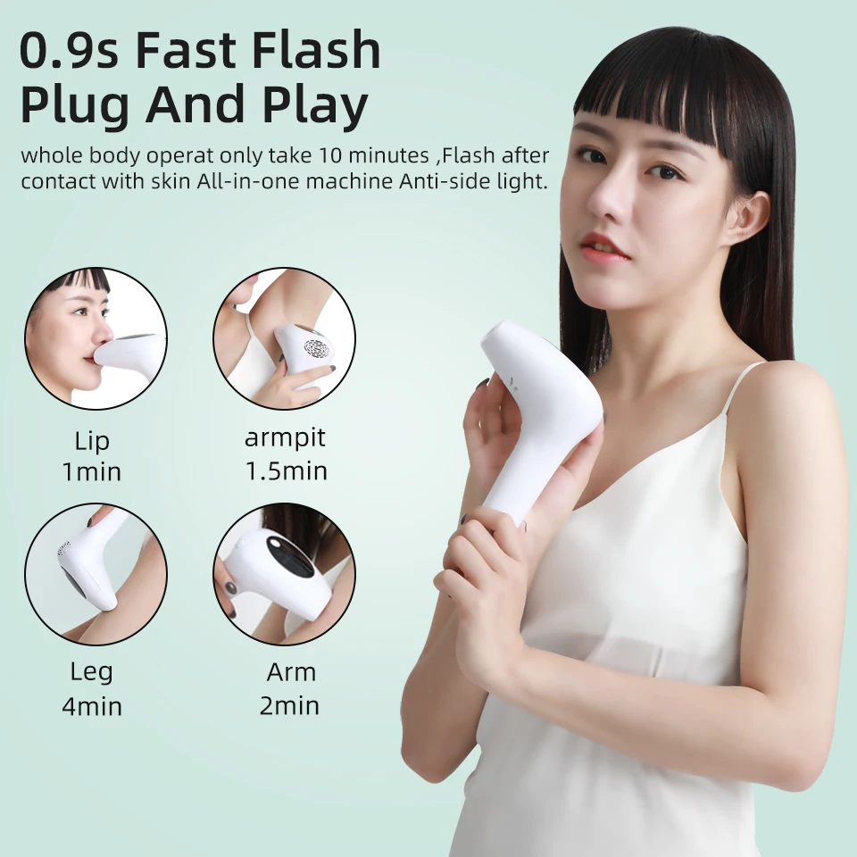 Depiladora permanente con 900000 Flashes, fotodepiladora láser, depilación, Bikini, cuerpo, brazo, pierna, afeitado eléctrico indoloro