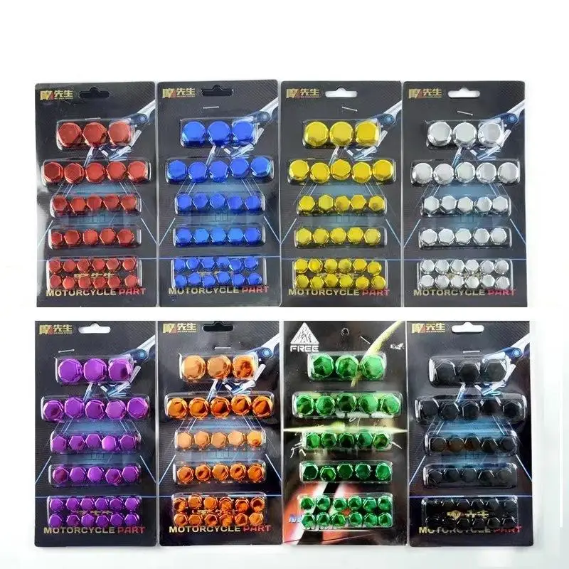 30PC/Set Motorcycle Modification Accessories Head Screw Cover Decorative Parts for Motorcycle Electric Vehicle Scooter Universal