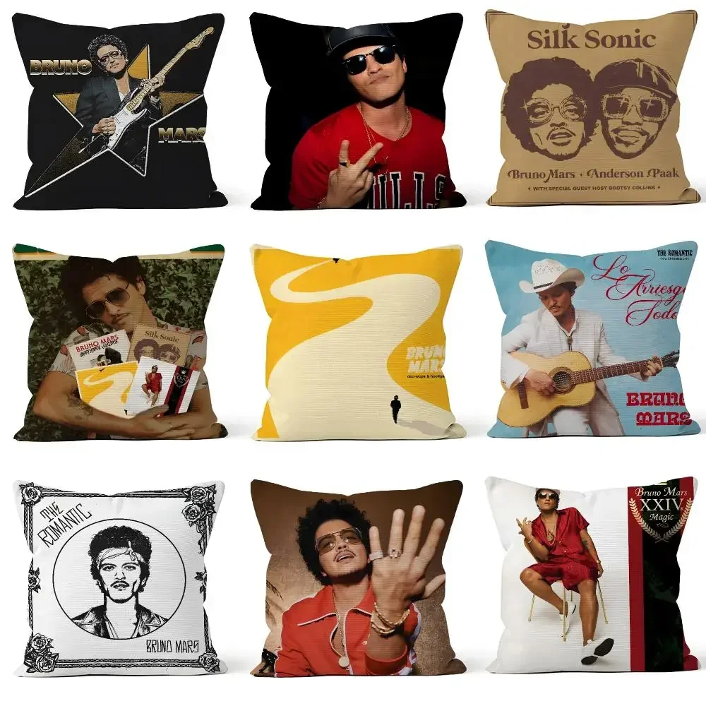 Singer Bruno Mars Hooligans Funk Soul Cushion Cover Throw Pillow Soft Short Plush Cozy Durable Colorfast Sofa Bedroom Home Decor