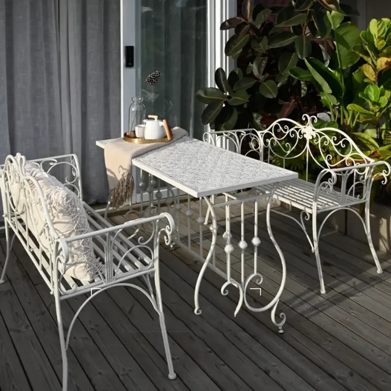 DSA Nordic outdoor balcony small table and chair three-piece set coffee table combo leisure terrace outdoor table and chair