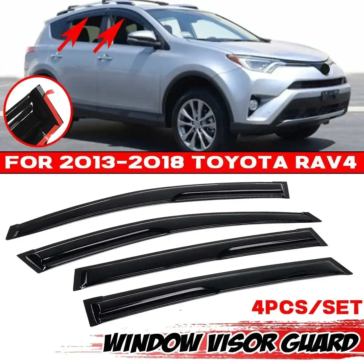 

New Car Side Window Visor Guard Vent Sun Rain Guard Vent Deflectors Door Visor For Toyota For RAV4 2006-2020 Awnings Shelters