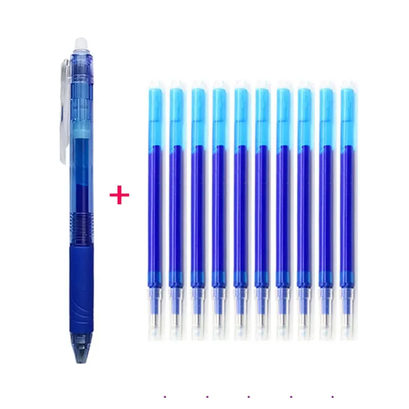 6PCS/lot 0.5mm Erasable Ballpoint Pen Set Washable Handle Magic Ink Erasable Refill Rod for School Office Student Writing Tools