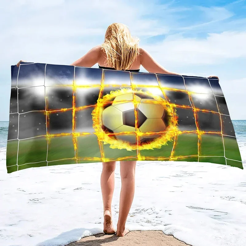 Football Beach Towel Ball Sports Bath Towel Microfiber Soccer Towels for Swimming Sport Gym Yoga Spa Quick Dry Bikini Cover Up