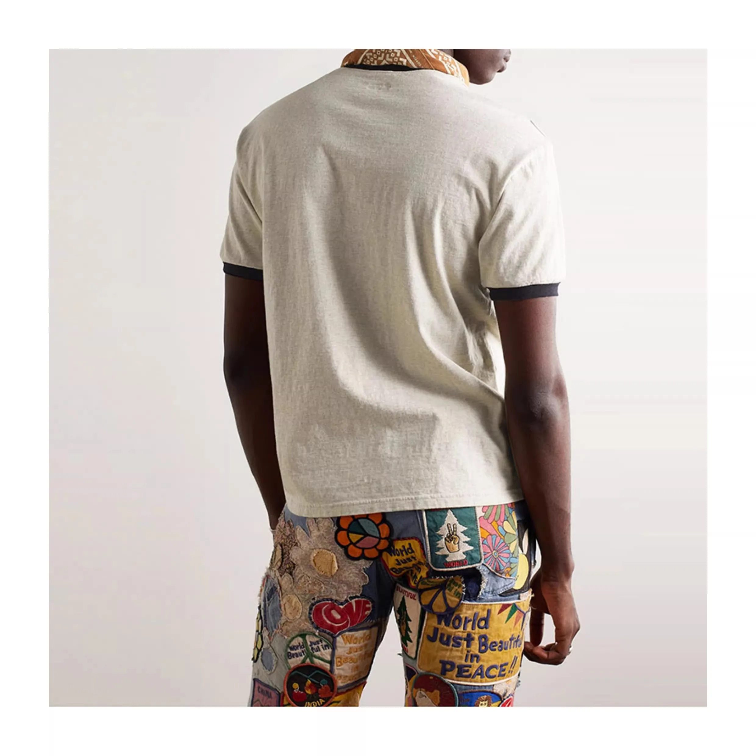 2026 KAPITAL Casual loose letter printed chest pocket short sleeved T-shirt TX1632