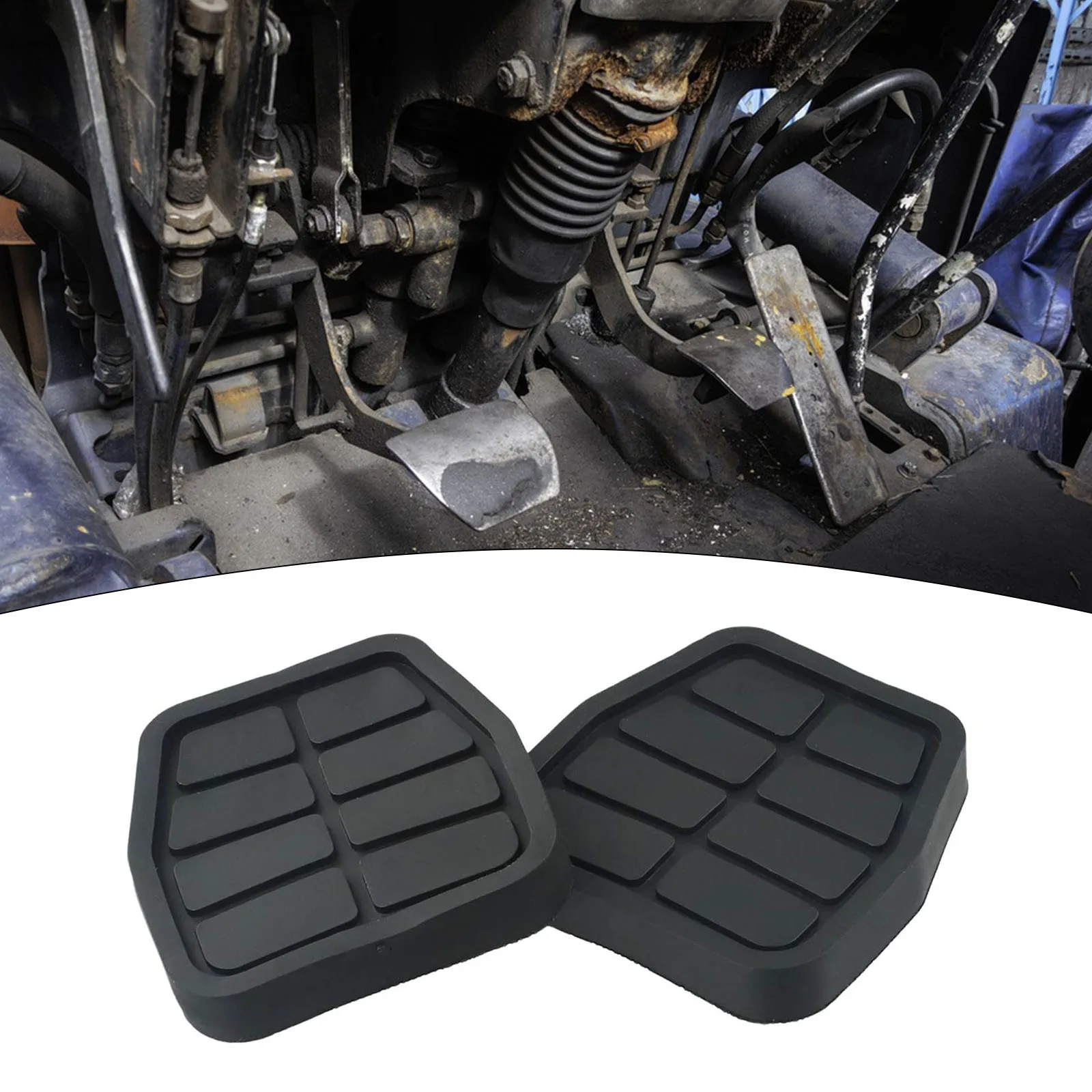 2PCS/Set Black Automobile Interior Brake Pedal Clutch Rubber Pad Cover For GO LF / For JETTA MK2 1984 - 1991 321721173