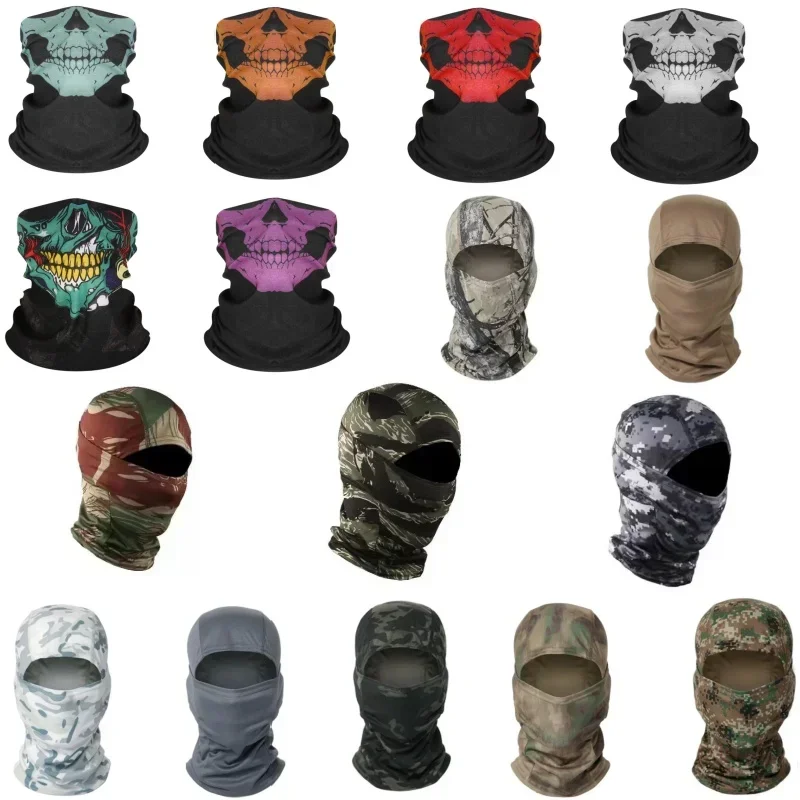 قناع غطاء وجه للدراجة التنكرية قابل للتنفس ومقاوم للرياح، قناع وجه لركوب الدراجات النارية، عصابة رأس على شكل جمجمة، قناع تزلج CS للهالوين