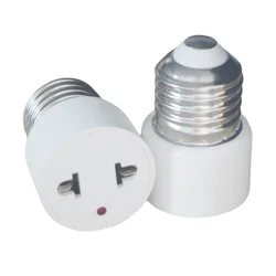 Outlet 220V E27 ABS White Connector Accessories US/EU Plug Screw Bulb Base Adapter E27 To Socket Lamp Holder Converter