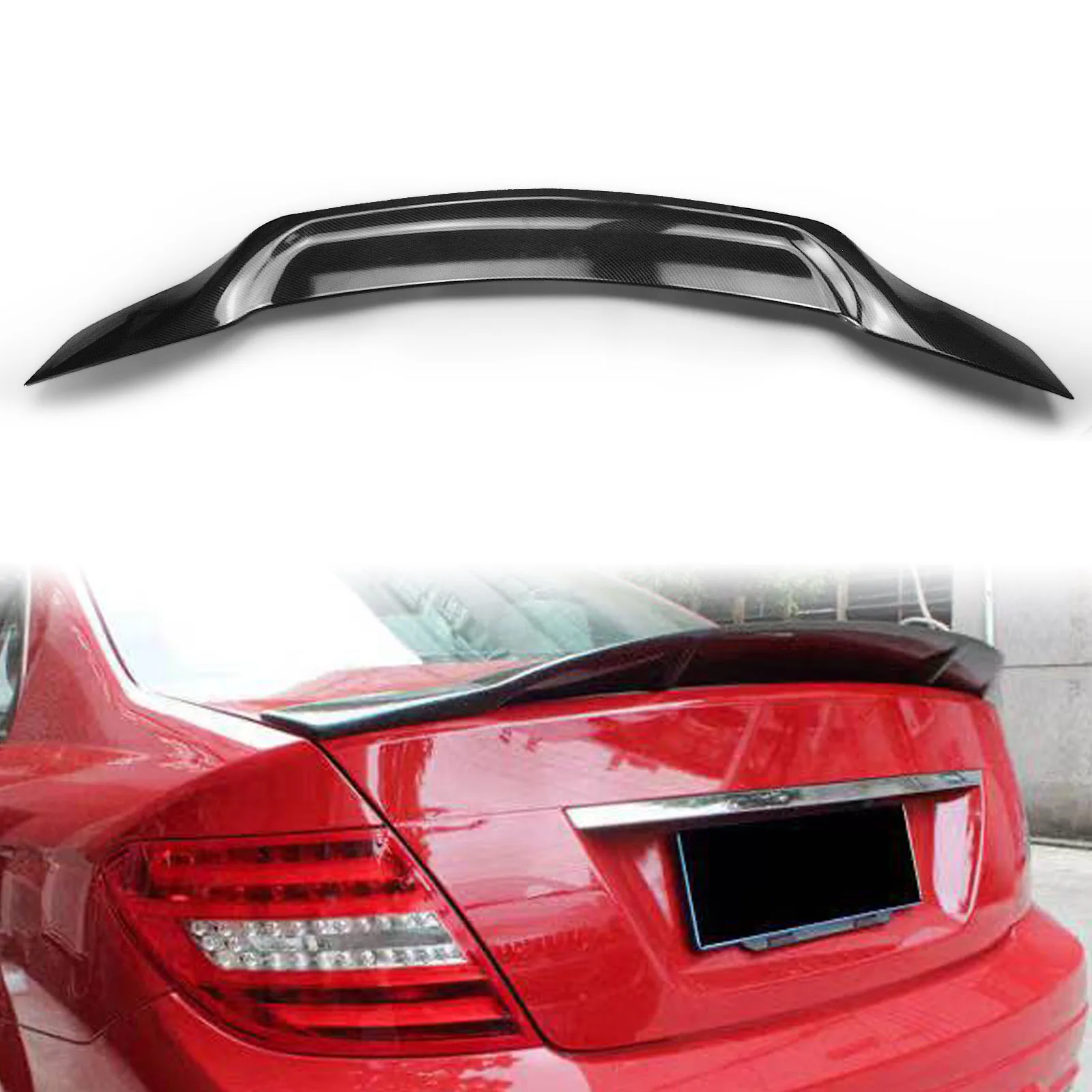 Rear Trunk Lid Spoiler Wing Tailgate Decklid For Mercedes Benz W204 C Class C200 C250 C300 C350 C63 AMG 2008-2014