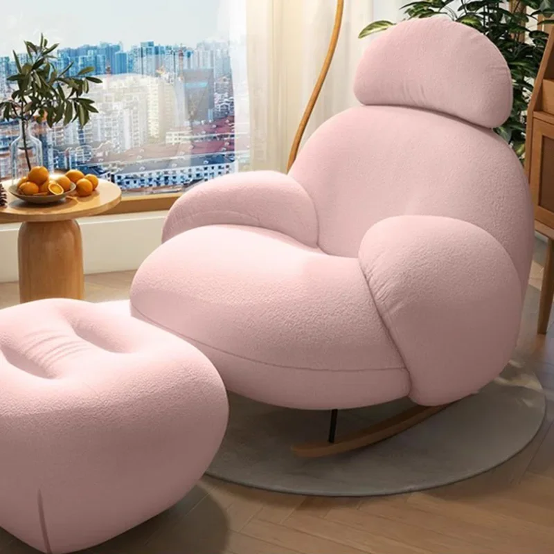 Podparcie pleców Różowe krzesła Nowoczesne urocze designerskie krzesło skandynawskie Lounge Recliner Luxury Sillones Modernos Para Sala Home