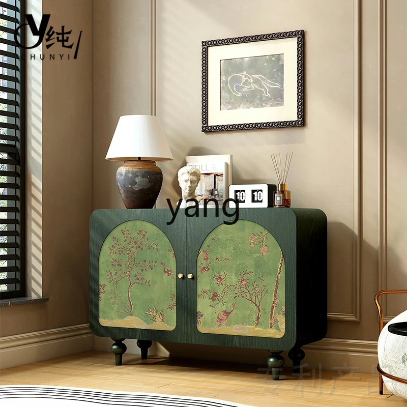 

LH solid wood entrance cabinet living room wall decorative locker