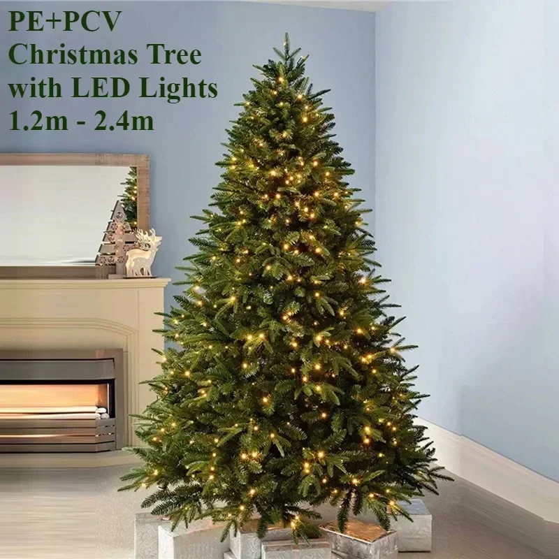 

Artificial Christmas Tree PE+PCV with LED Lights High-grade Encrypted Decoration Family Christmas Atmosphere New Year 120m-2.4m