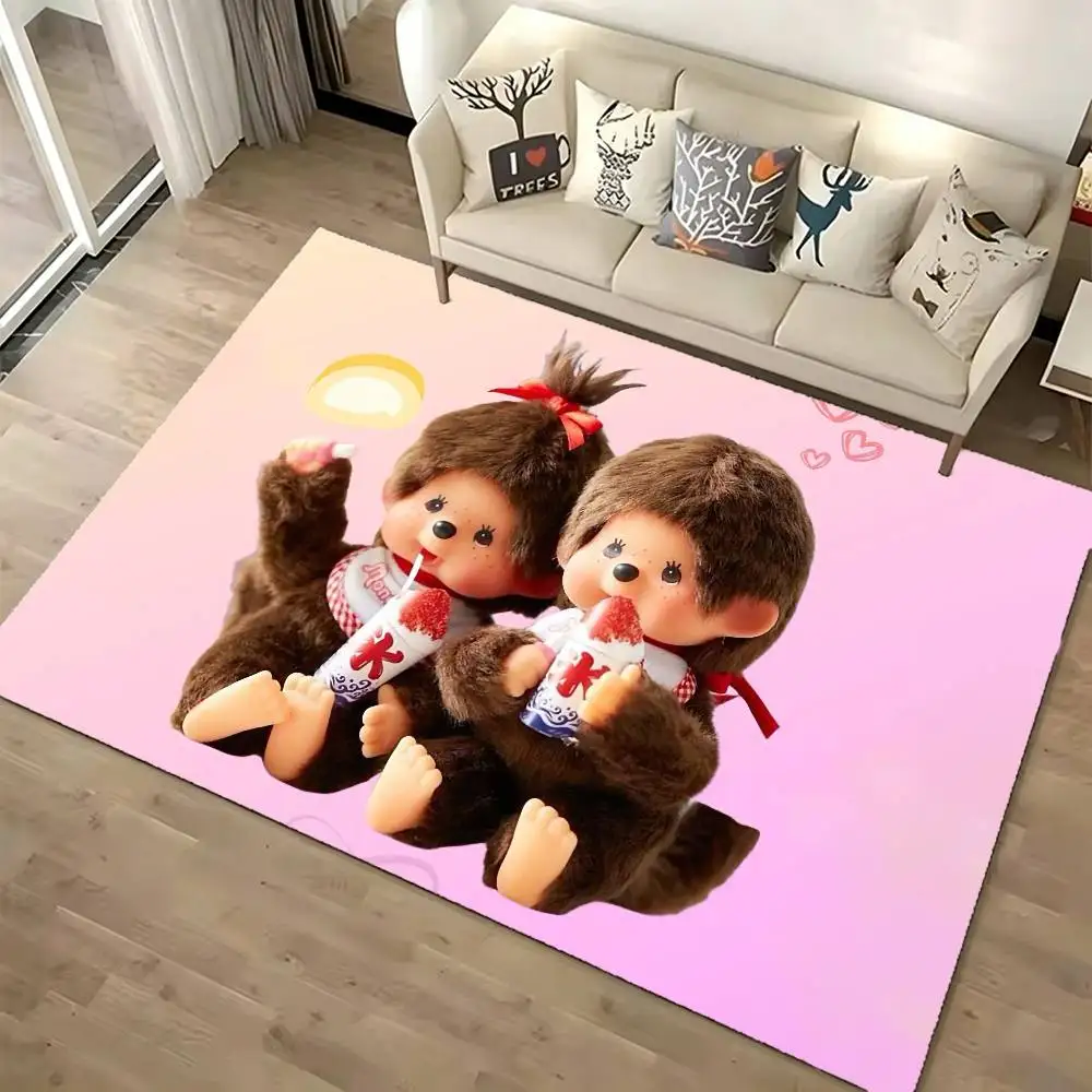 Cute M-Monchhichi Soft Thick Non-Slip Mat for Living Room Bedroom Kitchen Decor Rugs