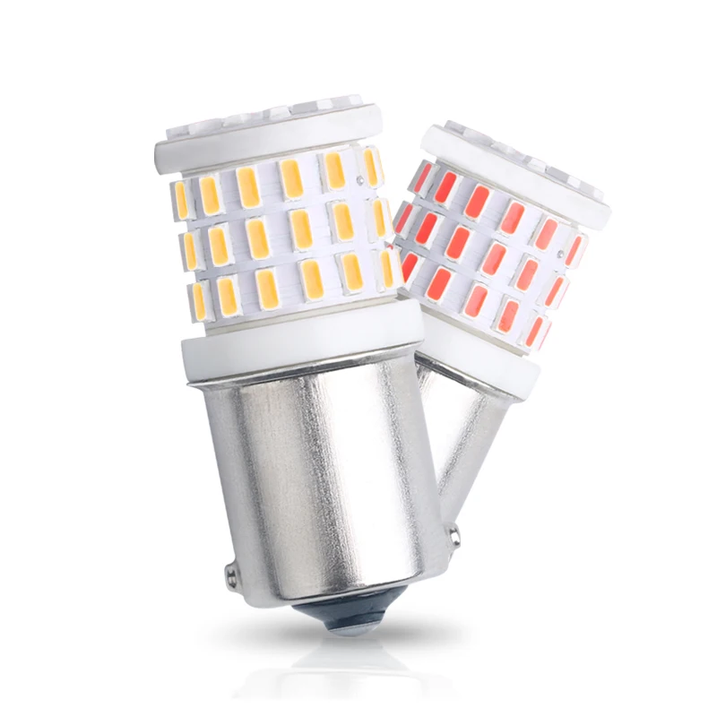 

10 шт. 1156 BA15S P21W LED 1157 BAY15D P21/5W 57SMD 3014 Светодиодный светильник Автомобильный указатель поворота Стоп-сигналы Автоматическая лампа 12 В 24 В Лампы Белый Красный