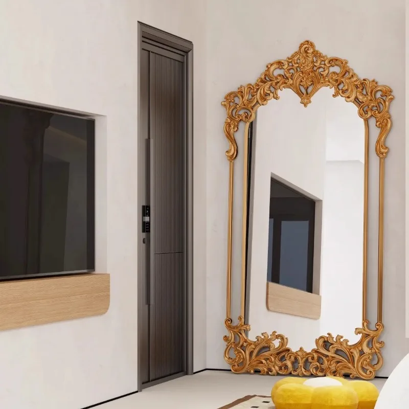 Design Bedroom Mirrors Full Body Nordic Wooden Tall Luxury Vintage Floor Mirrors Designer Modern Miroir Sur Pied Furniture Home image 5