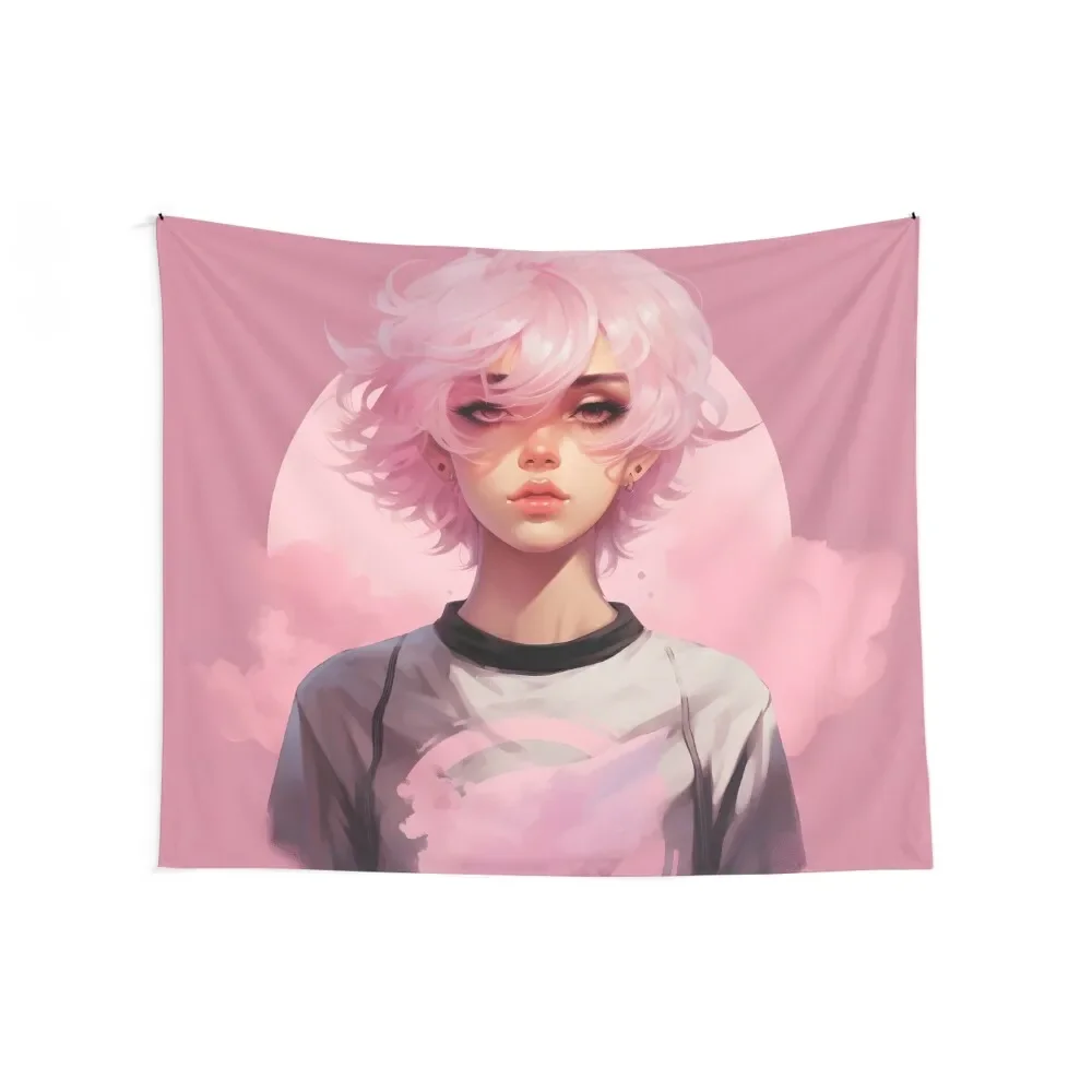 Femboy Pastelgoth Pink Boi Anime Character Tapestry Wall Decorations Wall Decoration Items Tapestry