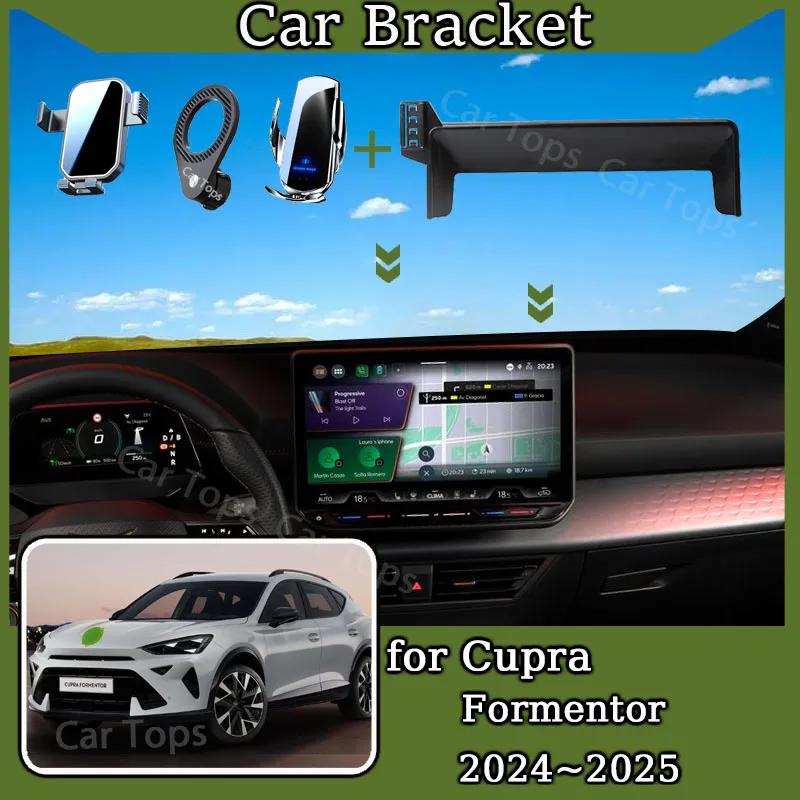 

Car Mobile Phone Holder for Cupra Formentor 2025 2024 12.9" Screen Mount MagSafe Bracket Wireless Charger Stand Auto Accessories