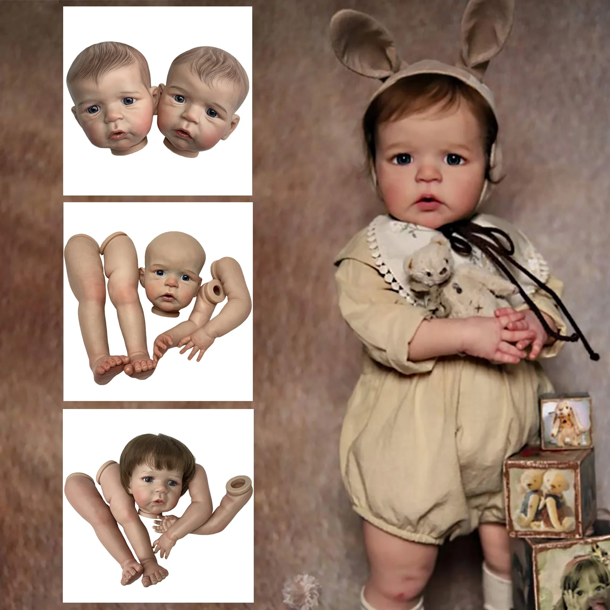 OtardDoll 66CM Sandie Painted/Unpainted Reborn Doll kits Handmade Bebe Reborn Doll Parts Toy  Kit Reborn