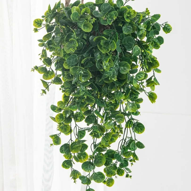 Eucalyptu Fern Rattan Artificial Plastic Plant Home Wall Hanging Party Accessory Wedding Wreath Arches Decoration Outdoor Garden