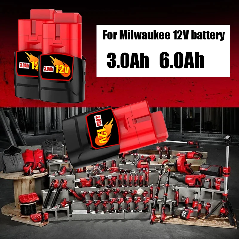 لميلووكي M12 بطارية 8.0Ah 12 فولت بطارية قابلة للشحن لميلووكي M12 أداة 48-11-2402 48-11-2411 48-11-2401MIL-12A-LI