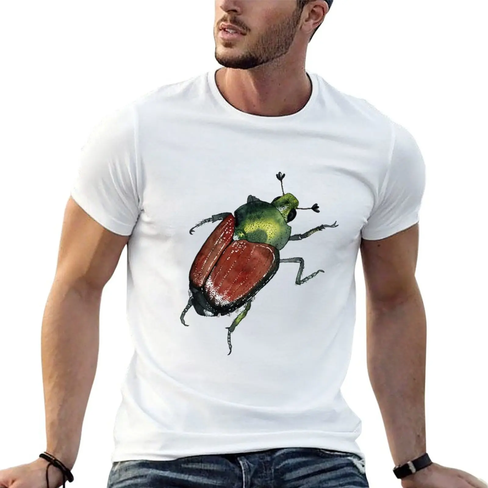 

Футболка с японским жуком, мужская футболка, летние футболки с принтом для мужчин, футболка