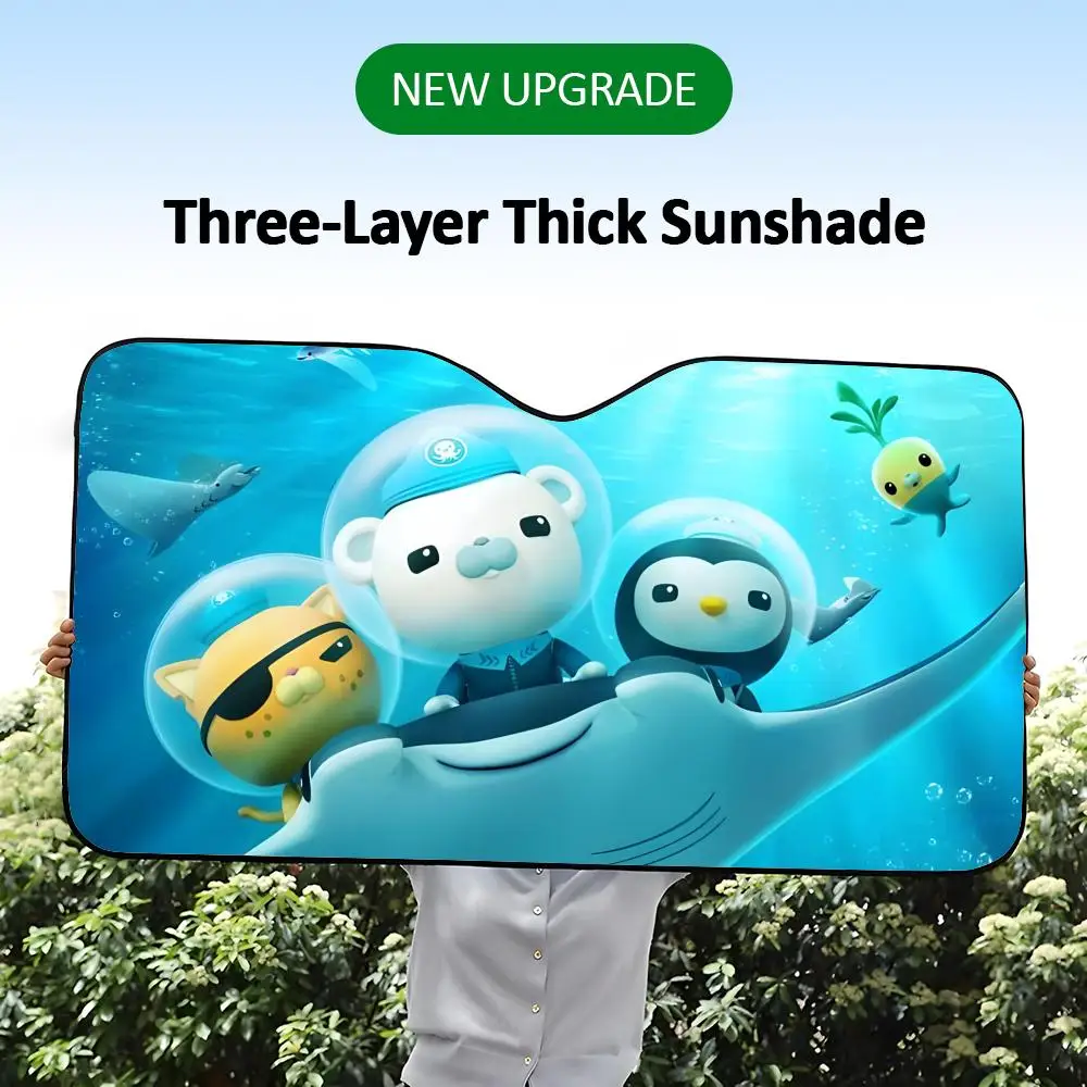 Pare-soleil éducatif O-Octonauts pour voiture, protection UV et isolation thermique en feuille d'aluminium