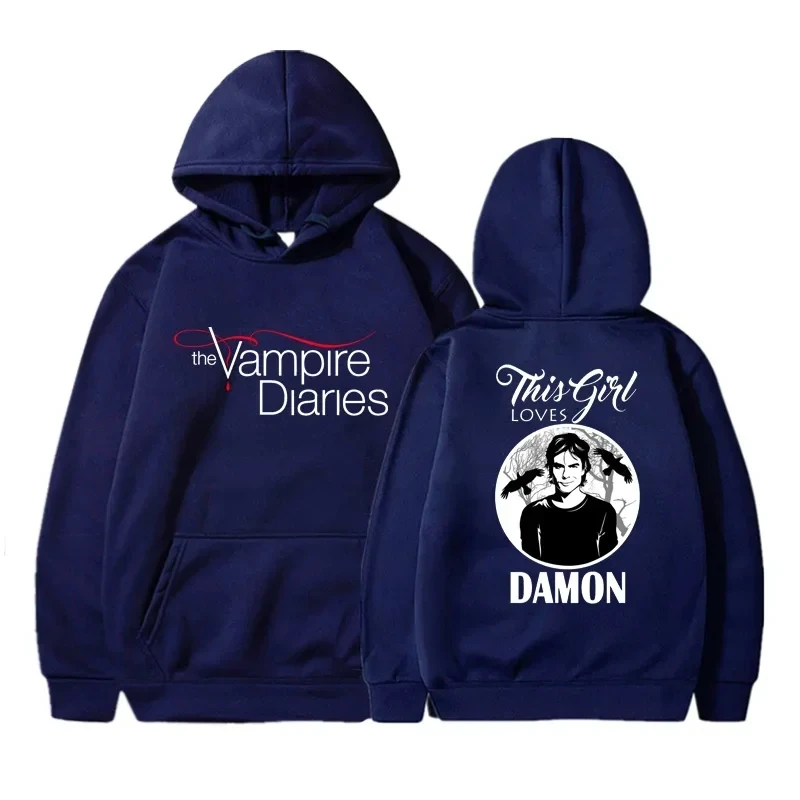 Newusa Tv Show The Vampire Diaries Hoodie Women Fashion Hooded Pullover Daily Casual Long Sleeve Sweatshirt Men Clothing