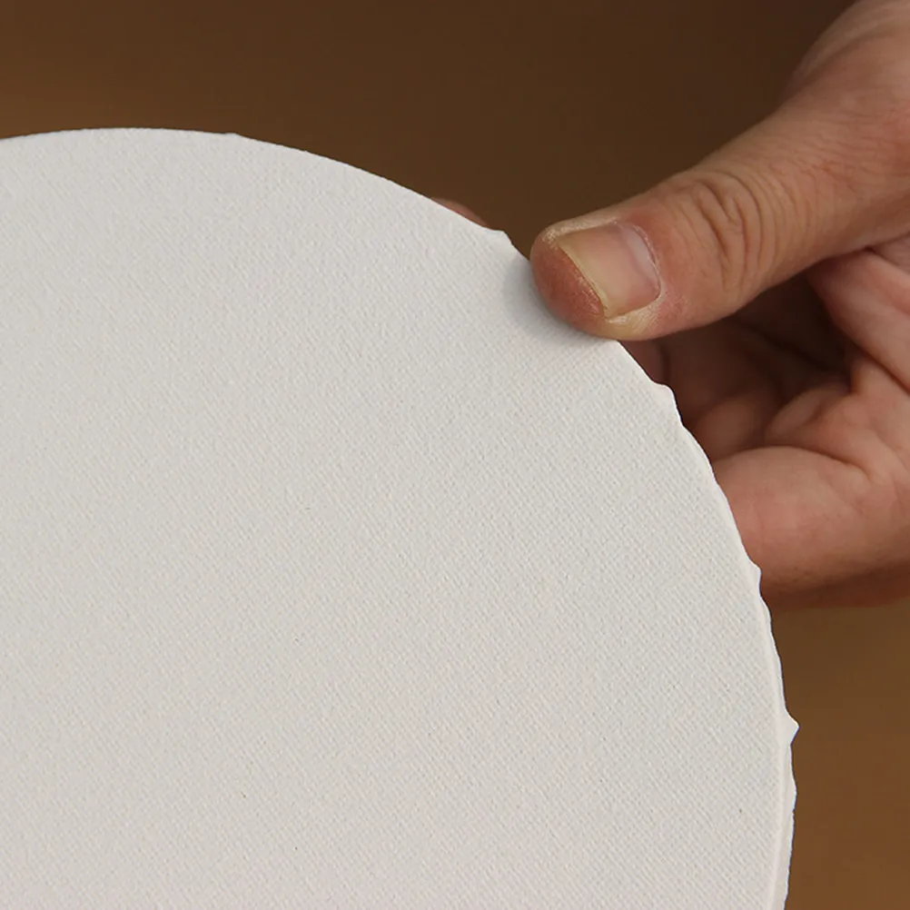 

2Pcs 20Cm Wood Frame Round Canvas Panels Cotton Fabric Professional Grade Stretched Neat Corners for Oil Painting Acrylic Art
