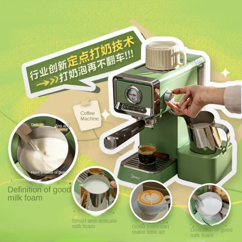 Mesin pembuat kopi 20Bar otomatis rumah espresso komersial kecil Retro Amerika Retro