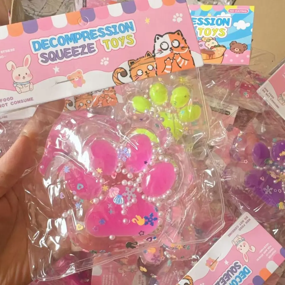 Jouet à Pétrir en Forme de Patte de Chat, Ultra-Large, à Rebond Lent, de Dessin Animé, Fidget, en Silicone, Fait à la Main, Blagues Pratiques