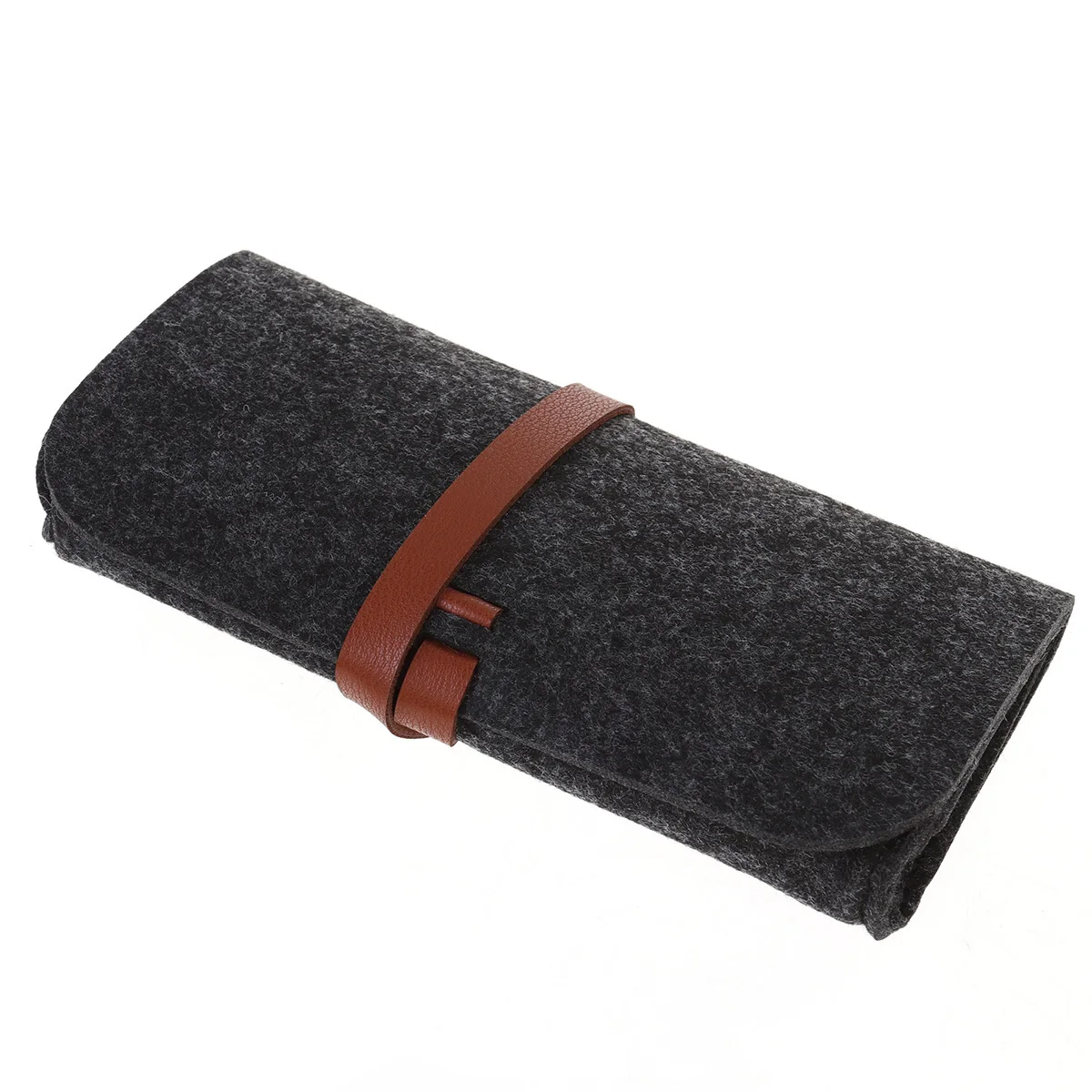 

Dark Grey Felt Eyeglasses Case Glasses Storage Box Portable Minimalist Design for Sunglasses Makeup Pencil Pen Organizer Travel