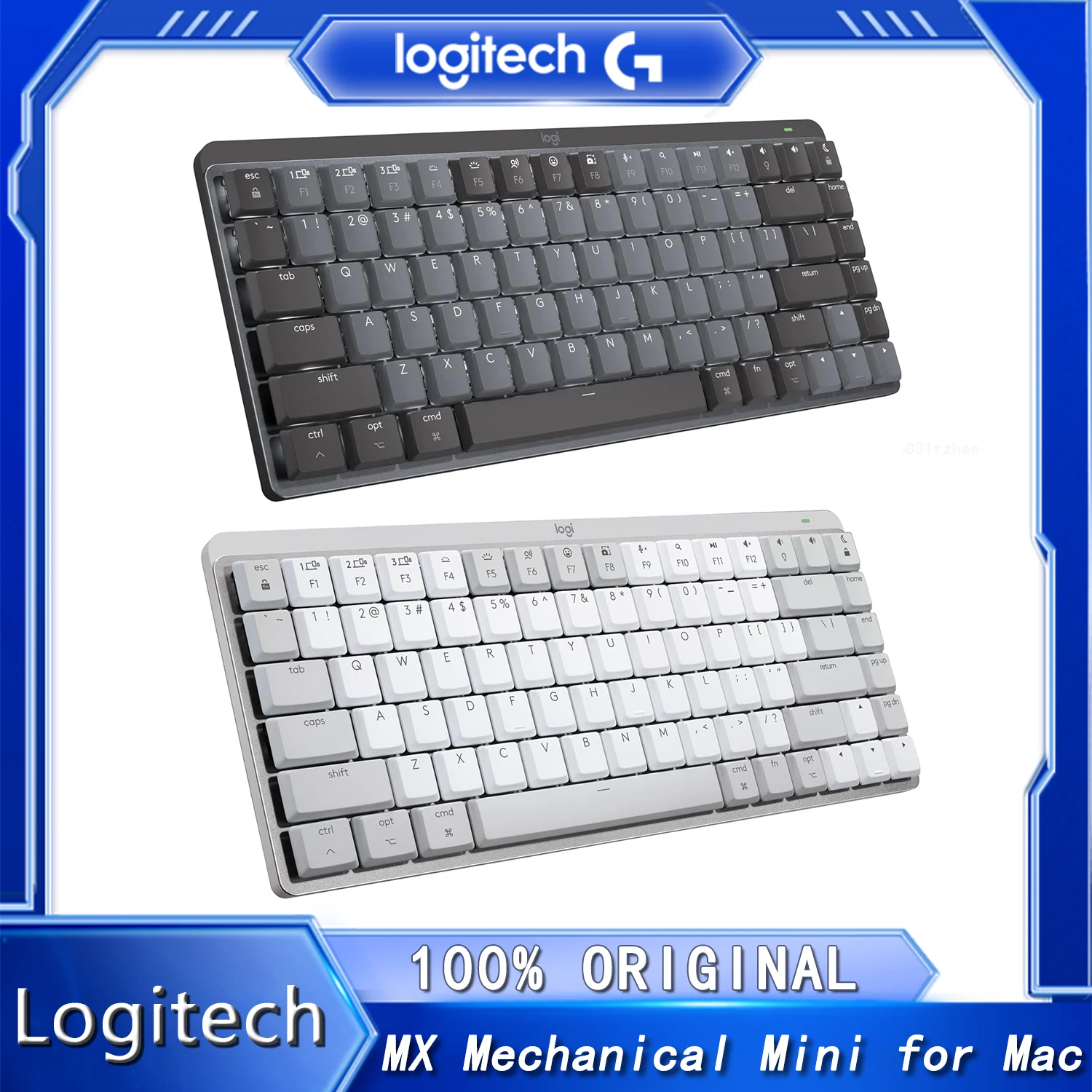 Logitech MX механическая мини для Mac беспроводная клавиатура с подсветкой 84 клавиши черно-белая