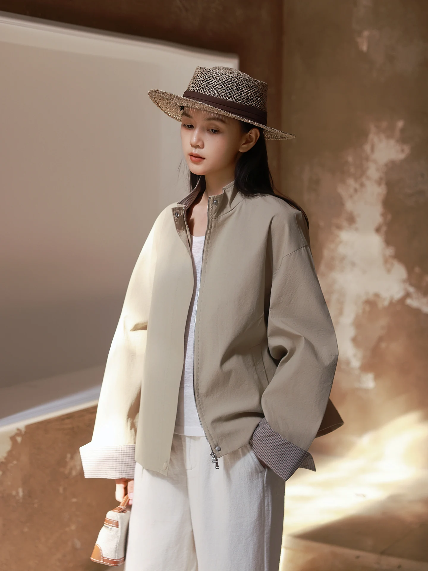 

Модная короткая куртка-ханьфу для женщин с воротником-стойкой и молнией, повседневная верхняя одежда, весна 2026, новинка, удобный крой