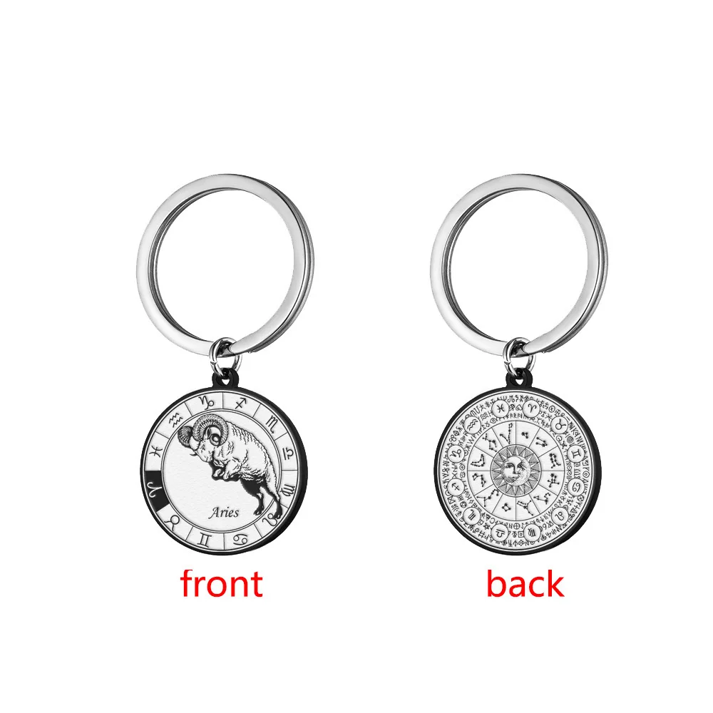 keychain capricorn Zodiac Sign Capricorn Keychain For Men Women 12 Constellations Astrology Talisman Pendant Jewelry Birthday Gi