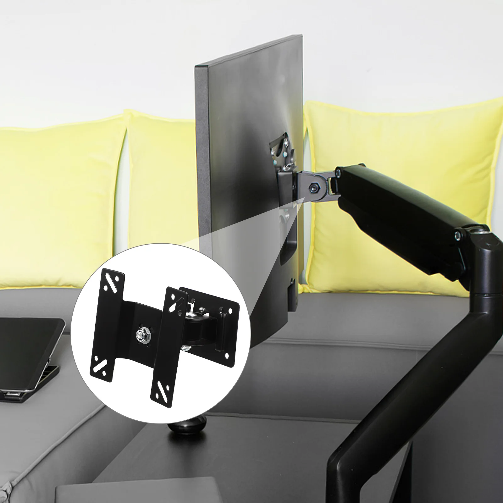 

Heavy Duty Rotatable Wall Mount Bracket Swivel Mounting Stand For Monitor Television Corner Compatible Iron Frame 360 Degree