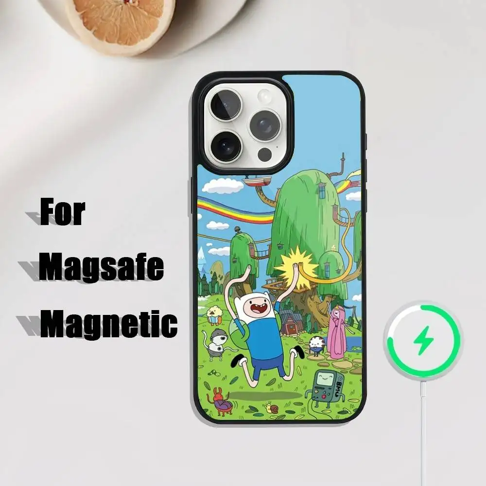 Custodia per telefono A-AdventureS-Cartoon-T-Time iPhone 17,16,15,14,13,12,11,Pro,Max,Plus,Mini,SE4,E Ricarica wireless magnetica Magsafe