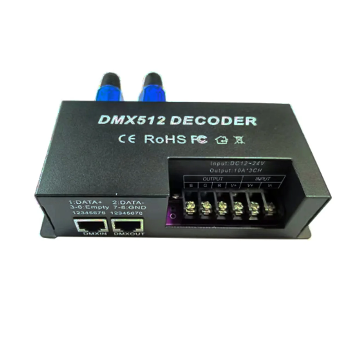 

AU47-3 Channel Dmx Decoder Rgb Led Strip Controller DMX 512 PWM Dimmer Driver 30A Input DC12V-24V Dmx Decoder Light Control
