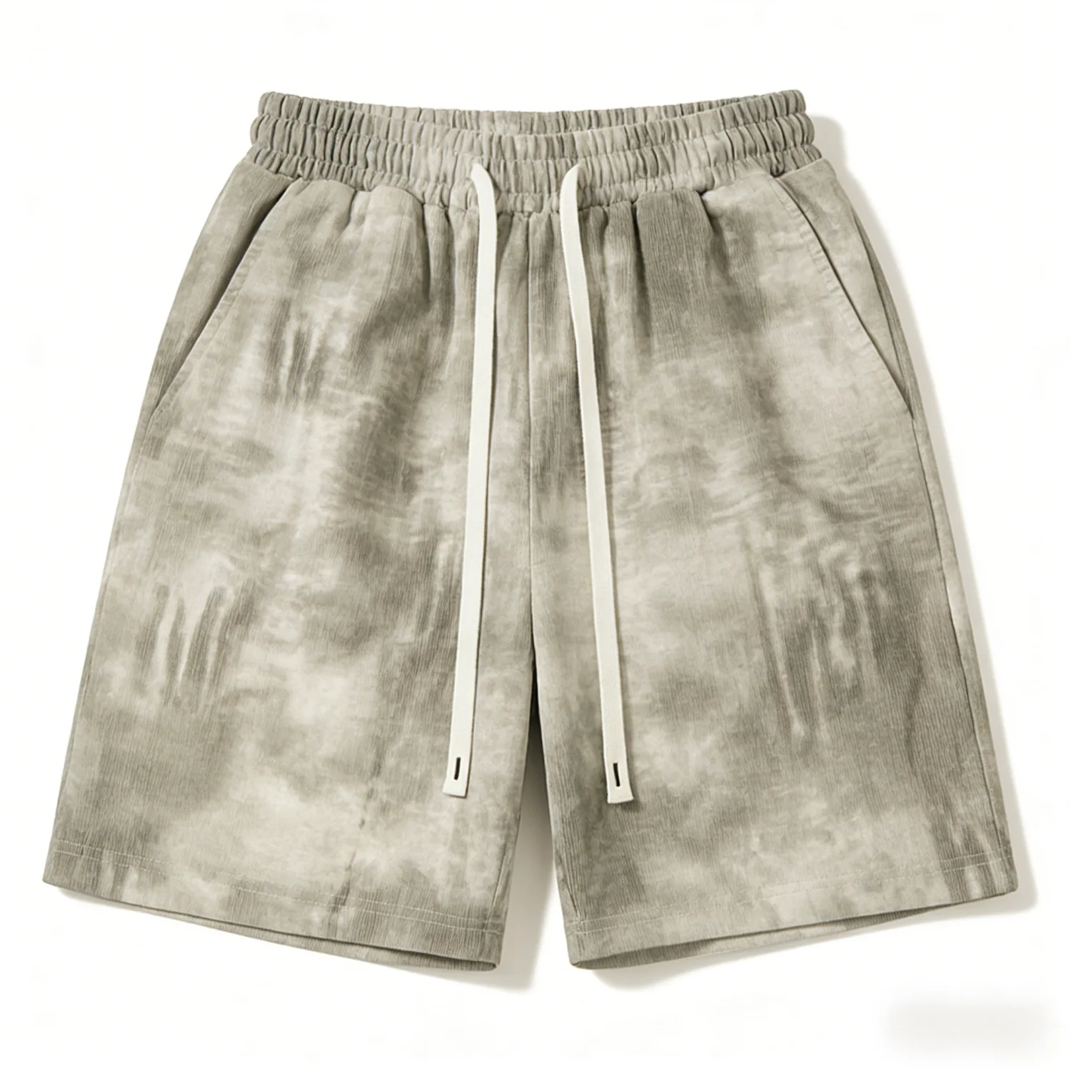 Design sense striped thin shorts men's trendy casual five quarter shorts 2026 summer men's sports tie dye shorts