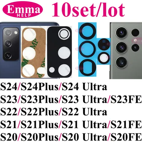 10set Back Camera Glass Lens Sticker for For Samsung Galxy S24 Ultra S23 FE Plus S24+ S22 S21 S20 ultra Rear Camera Cover Lens