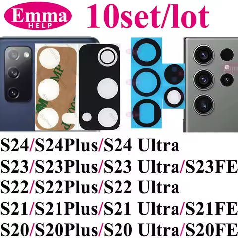 10set Back Camera Glass Lens Sticker for For Samsung Galxy S24 Ultra S23 FE Plus S24+ S22 S21 S20 ultra Rear Camera Cover Lens