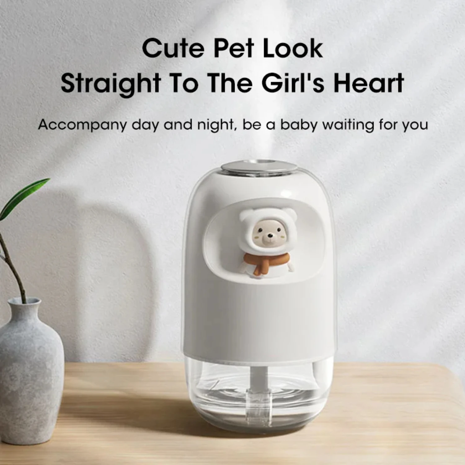 NEW Pet-Inspired Adorable Compact USB Mini Humidifier with Whisper Quiet Technology, Soft Ambient Light, and Aromatherapy Essent