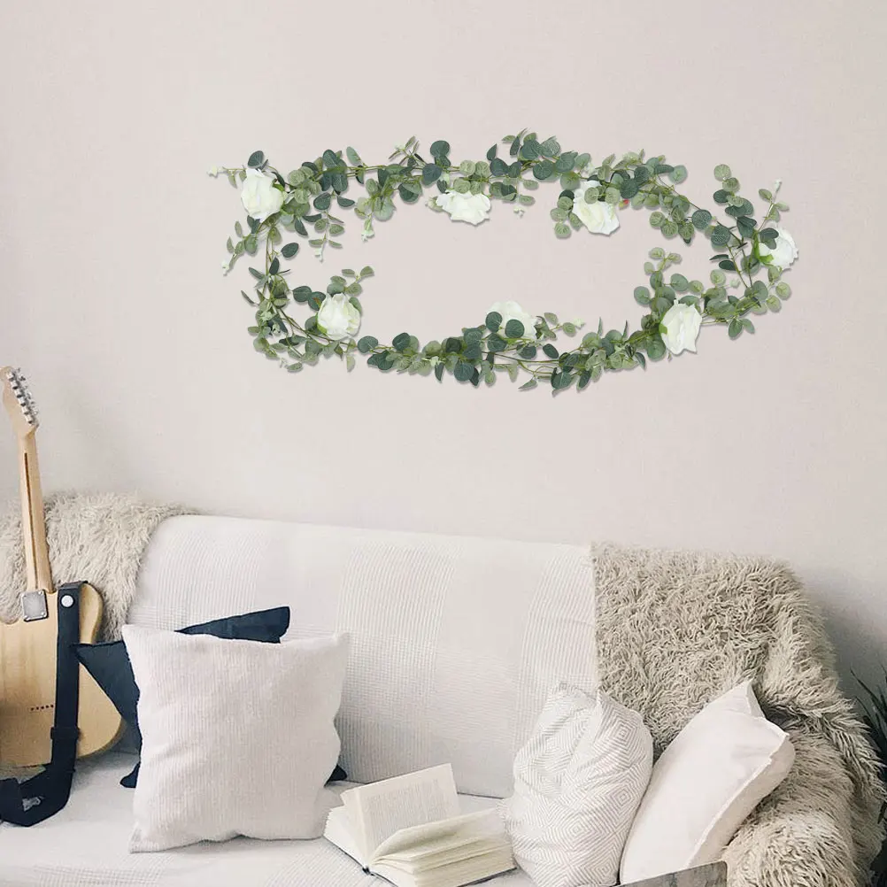 

Simulated Rattan Decorative Garland Artificial Vine Greenery Hanging Wall Decor Faux Eucalyptus Wedding Church Centerpieces
