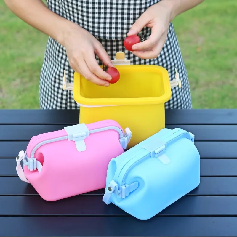 

Food ade Silicone Storage Bag Handheld Frie Fruit Lunch Seal Bag Cosmetic Swimsuit Silicone Preservation Pouch Kitchen Ut...