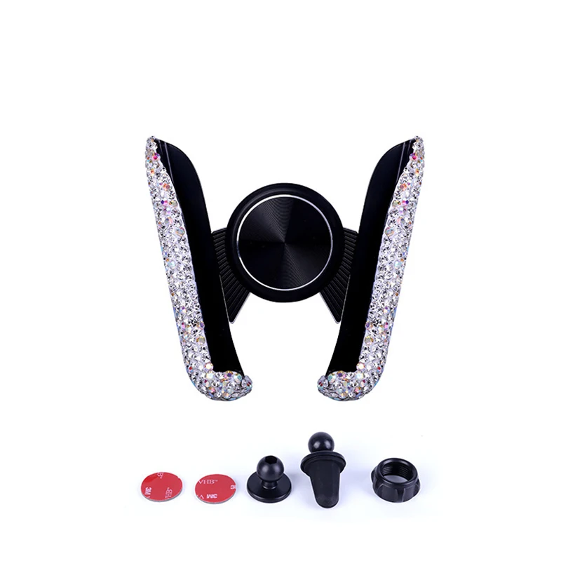 

Mobile phone car bracket navigation frame for diamond-encrusted vehicle outlet snap support frame Suction cup car phone frame