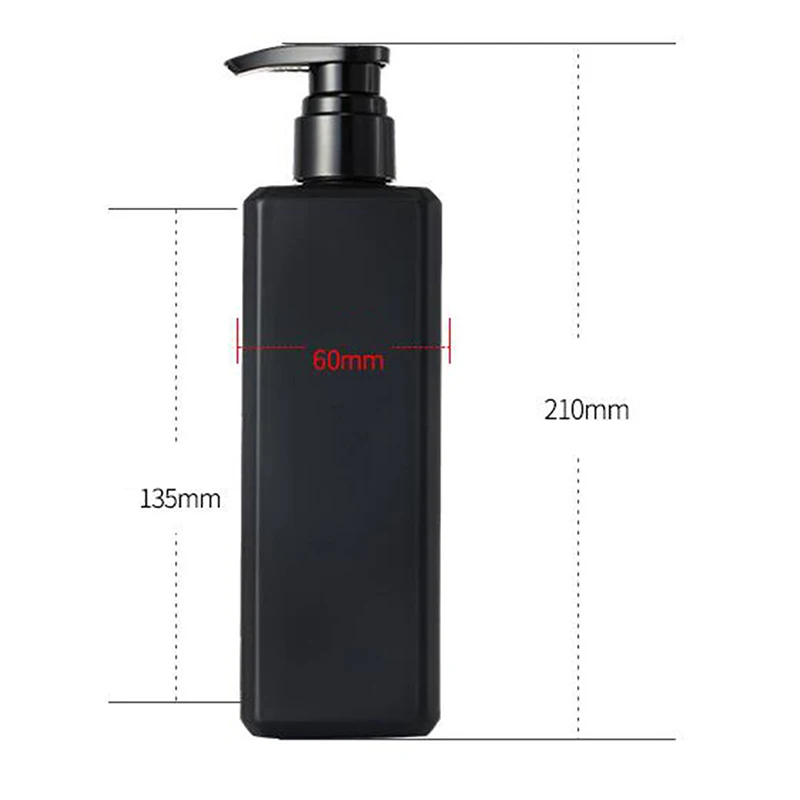 4Pcs/Set Plastic 500ml Empty Square Bottle Hand Wash Soap Dispenser Liquid Shampoo Pump Container Shower