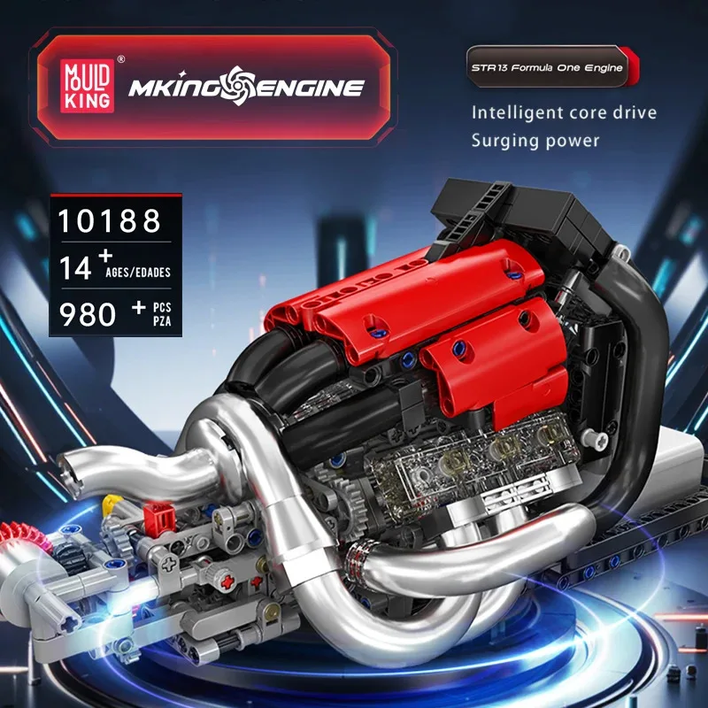 Mould King 10188 jouets de moteur de voiture technique le moteur motorisé STR 13 formule un bloc de construction ensemble de briques cadeau de noël pour enfants