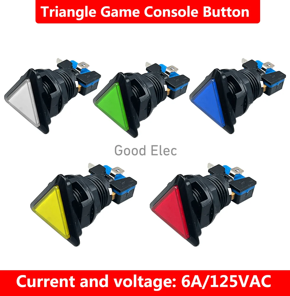 1pcs Triangle LED Illuminated Push Buttons + Micro Switch For Arcade Games Vending Machine Parts Game Console Button Accessories