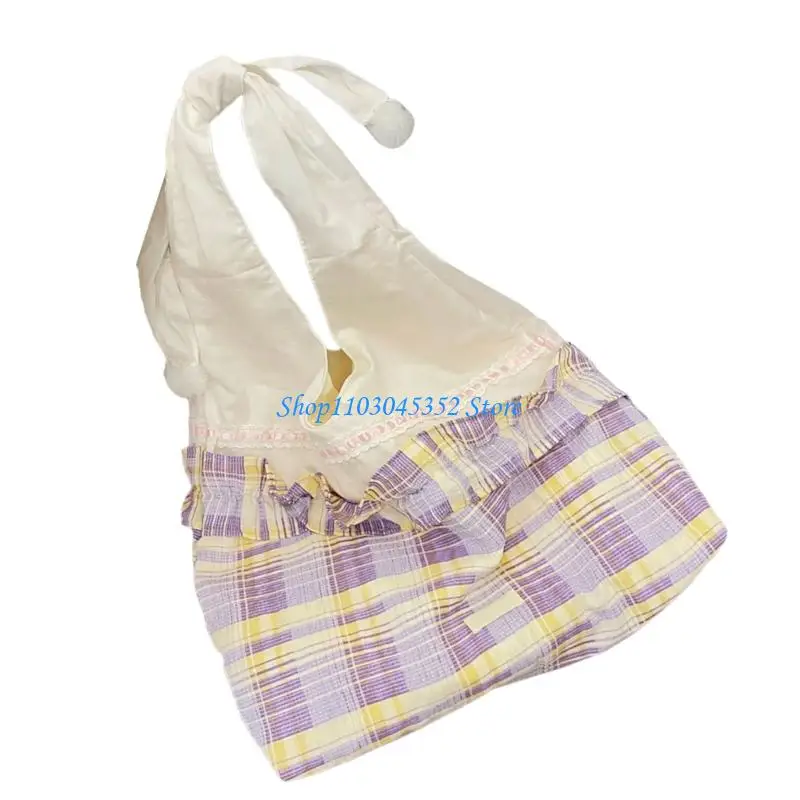 محفظة كتف شبكية عصرية ذات تفاصيل من الدانتيل ومنظمة داخلية واسعة وحقيبة يومية احترافية غير رسمية